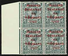 1922 DOLLARD OVERPRINTED  4d Grey-green With Carmine Overprint, SG 6c, Superb Nhm Left Marginal Block Of Four. For More  - Other & Unclassified