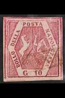 NAPLES  1859 - 61 10gr Lilac Carmine, Type IV, POSTAL FORGERY, Sass F6, Very Fine Used. Signed A. Diena. For More Images - Unclassified