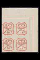 PARMA  FORGERIES. 1859 40c Red (as Sassone 17) Corner Block Of 4 On Gummed Paper, Fine Mint (4 Stamps) For More Images,  - Ohne Zuordnung