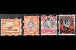 1941 DEFINITIVES PERF 14  10c Red-brown And Orange (SG 134b), 20c (SG 139a), 5s (SG 148a), And £1 (SG 150a), Fine Fresh  - Vide