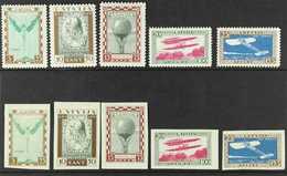 1932  Air Charity Pioneers Of Aviation Complete Perf & Imperf Sets (SG 226A/30A & 226B/30B, Michel 210/14 A+B), Fine Min - Lettland