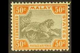 F.M.S.  1900-01 50c Grey And Orange Brown Tiger, SG 22a, Fine Mint. For More Images, Please Visit Http://www.sandafayre. - Sonstige & Ohne Zuordnung