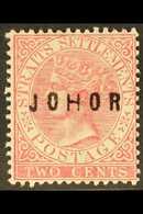 JOHORE  1884-91 2c Pale Rose "JOHOR" Overprint With "H" Wide, SG 11, Fine Mint, Fresh. For More Images, Please Visit Htt - Other & Unclassified