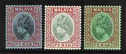 PERAK  1935 $1 - $5 Sultan Iskandar High Values, SG 100/102, Very Fine Mint. (3 Stamps) For More Images, Please Visit Ht - Sonstige & Ohne Zuordnung