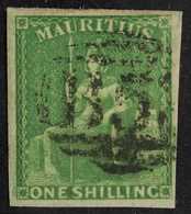 1859  1s Yellow Green, SG 35, Very Fine Used With Clear Margins All Round And Bright Even Colour. For More Images, Pleas - Mauritius (...-1967)