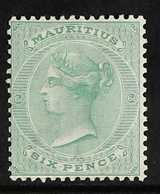 1863-72  6d Blue-green, SG 65, Fine Mint, Very Fresh. For More Images, Please Visit Http://www.sandafayre.com/itemdetail - Mauritius (...-1967)