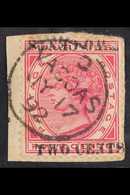 1891  2c On 4c Carmine With SURCHARGE DOUBLE, ONE INVERTED Variety, SG 118c, Very Fine Used On Piece. For More Images, P - Mauritius (...-1967)