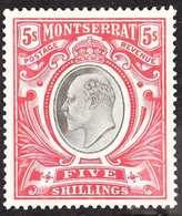 1903  5s Black & Scarlet, SG 23, Very Fine Mint, Fresh. For More Images, Please Visit Http://www.sandafayre.com/itemdeta - Montserrat