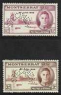 1946  Victory Set, Perf. "SPECIMEN", SG 113/114s, Fine Never Hinged Mint. (2 Stamps) For More Images, Please Visit Http: - Montserrat