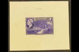 SURINAM  1945 2c Violet Native And Stream (as SG 315, Scott 186) - An American Bank Note Company DIE PROOF On Card, Over - Autres & Non Classés