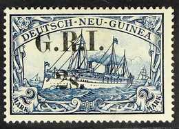 1914-15  2s On 2m Blue German New Guinea With 3½mm Surcharge Spacing, SG 13, Very Fine Mint. Very Scarce, Cat £3250. For - Papua New Guinea