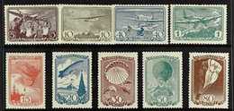 1938  Aviation Set, Scott 678/686, SG 810/18, Very Fine Mint (9 Stamps) For More Images, Please Visit Http://www.sandafa - Other & Unclassified