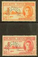 1946  Victory Pair, Perforated "Specimen", SG 78s/9s, Very Fine Mint Og. (2 Stamps) For More Images, Please Visit Http:/ - St.Kitts And Nevis ( 1983-...)