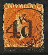 1881  4d On 1s Bright Vermilion, SG 35, Very Fine Used. RPS Certificate.  For More Images, Please Visit Http://www.sanda - St.Vincent (...-1979)