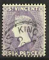 1885  6d Violet, Wmk CA, Perf 14, SG 52, Very Fine Used. Scarce Stamp. For More Images, Please Visit Http://www.sandafay - St.Vincent (...-1979)