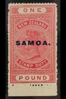 1914 - 24  £1 Rose Carmine, Perf 14½x14, SG 132, Very Fine Never Hinged Mint. For More Images, Please Visit Http://www.s - Samoa (Staat)