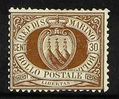 1877-90  30c Brown (SG 6, Sassone 6), Fine Mint, Some Slightly Shortish Perfs, Fresh Colour, Cat £1,100. For More Images - Other & Unclassified