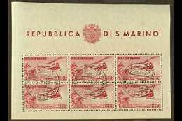 1961  1000L Air Sheetlet Of 6 Stamps, SG 636, Mi 696, Fine Cds Used For More Images, Please Visit Http://www.sandafayre. - Sonstige & Ohne Zuordnung