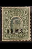 OFFICIAL  1904-05 KEVII 1r Green CC Wmk, Overprinted O.H.M.S, SG O15, Fine Mint. For More Images, Please Visit Http://ww - Somaliland (Protectorate ...-1959)