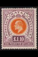 NATAL  1908 £1.10 Brown- Orange And Deep Purple Chalk Surfaced Paper, SG 162, Fine Mint. For More Images, Please Visit H - Ohne Zuordnung