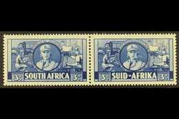 1941-46  3d Blue Large War Effort With "CIGARETTE FLAW" Variety, SG 91a, Never Hinged Mint Horizontal Pair. For More Ima - Unclassified