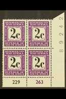 POSTAGE DUE  1971 2c Black & Deep Reddish Violet, Perf.14, Cylinder Block Of 4, SG D71, Never Hinged Mint. For More Imag - Unclassified