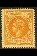 FERNANDO POO  1905 25c Dull Orange, VARIETY Over-inking On "PARA 1905" With Large Blobs On "9" & "5" SG 179, Mint, Small - Autres & Non Classés