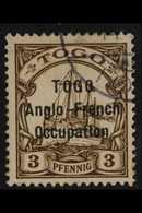 1914  3pf Brown With 16mm Ovpt, 2mm Spacing, SG H14, Very Fine Used. Rare Stamp. For More Images, Please Visit Http://ww - Other & Unclassified