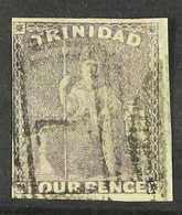 1859  4d Grey Lilac, Imperf, "Britannia", SG 25, Fine Used With Close To Large Margins And Strong Colour. For More Image - Trinidad & Tobago (...-1961)