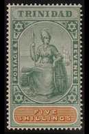 1896  5s Green And Brown, Wmk CA, SG 122, Very Fine Mint. For More Images, Please Visit Http://www.sandafayre.com/itemde - Trinidad & Tobago (...-1961)