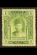 1908-9  1r Yellow-green, WATERMARK SIDEWAYS, SG 234a, Very Fine Mint. For More Images, Please Visit Http://www.sandafayr - Zanzibar (...-1963)