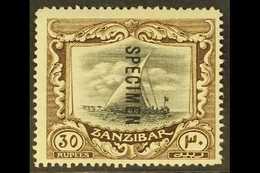1913  30r. Black And Brown, Overprinted SPECIMEN, SG 260cs, Fine Mint. For More Images, Please Visit Http://www.sandafay - Zanzibar (...-1963)