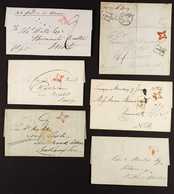 1830-39 LONDON INSPECTORS' STARS ON ENTIRES  Red Single Or Double Lined Stars, Incl. 1831 To Edinburgh With Additional " - ...-1840 Prephilately