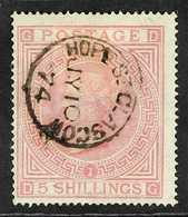 1867  5s Rose, Pl 1 , Wmk Maltese Cross , On White Paper, SG 127, Fine Used With Neat Hope St Glasgow Cancel. For More I - Other & Unclassified