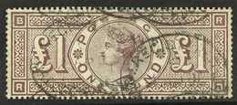 1884  £1 Brown - Lilac Wmk Imperial Crowns, SG 185, Used With Light Registered Oval Pmks, Strong Rich Colour & Full Perf - Autres & Non Classés