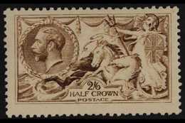 1915  2s6d Yellow-brown (worn Plate) Seahorse, De La Rue Printing, SG 406, Mint, Lightly Hinged. For More Images, Please - Ohne Zuordnung