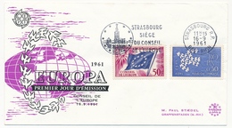 FRANCE - Env Ill OMEC "Strasbourg Siège Du Conseil De L'Europe" - 50F Service + 0,50 Europa - 16/9/1961 - 1961