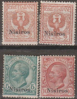 Italia Colonie Egeo Nisiro 1912 SaN°1 Lot 4v MH/* Vedere Scansione - Aegean (Nisiro)