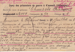 Carte De Franchise Prisonniers De Guerre Accusé Réception Colis De Munster Pour Nantes 1918 411 Régiment Infanterie - Guerre De 1914-18