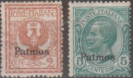 Italia Colonie Egeo Patmo 1912 SaN°1 2c+5c. MH/* Vedere Scansione - Aegean (Patmo)