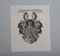 Ex-libris Héraldique Illustré - XIXème - CHRISTOPH ANDREAS BÜRGER - Ex-Libris