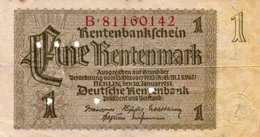 GERMANY-  1 RENTENMARK 1937  P-173b.1   CIRC. - Andere & Zonder Classificatie