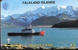 FALKLAND  -  Phonecard  - The British Antartic Survey's RRS Bransfield  -  £ 5 - Falkland