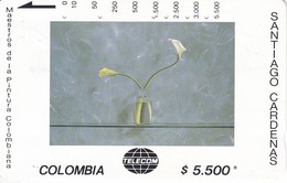 TARJETA DE COLOMBIA DE TELECOM DE $5500 MAESTROS DE LA PINTURA (SANTIAGO CARDENAS) FLOR-FLOWER - Colombie