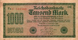 GERMANY-  1000 MARK 1922  P-76b  CIRC.   Filigran -Dornen  Serie Fa* 545540 - 1000 Mark