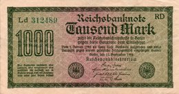 GERMANY-  1000 MARK 1922  P-76e  CIRC. Xf    Filigran -Gitter Mit 8  Serie Ld 312489 - 1000 Mark