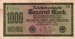 GERMANY-  1000 MARK 1922  P-76e2  CIRC.xf    Filigran -Gitter Mit 8 - 1000 Mark