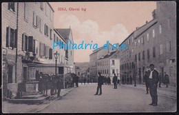 Sinj, Main Square, Mailed 1922, Railway TPO Cancellation "Sinj - Split, 138" - Croatia