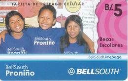 TARJETA DE PANAMA DE BELLSOUTH DE B/.5 PRONIÑO - BECAS ESCOLARES - Panama