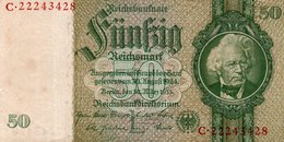 GERMANY- 50 REICHSMARK 1933  P-182a.2  Circ . Xf+aunc  SERIE C-22243428 - 50 Reichsmark